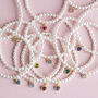 Pearl Bracelet With Heart Birthstone Charm, thumbnail 3 of 9