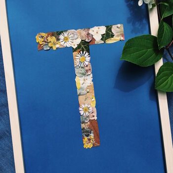 Personalised Letter Pressed Flower Framed Art, 6 of 7