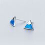 Sterling Silver Blue Mountain Stud Earrings, thumbnail 1 of 4