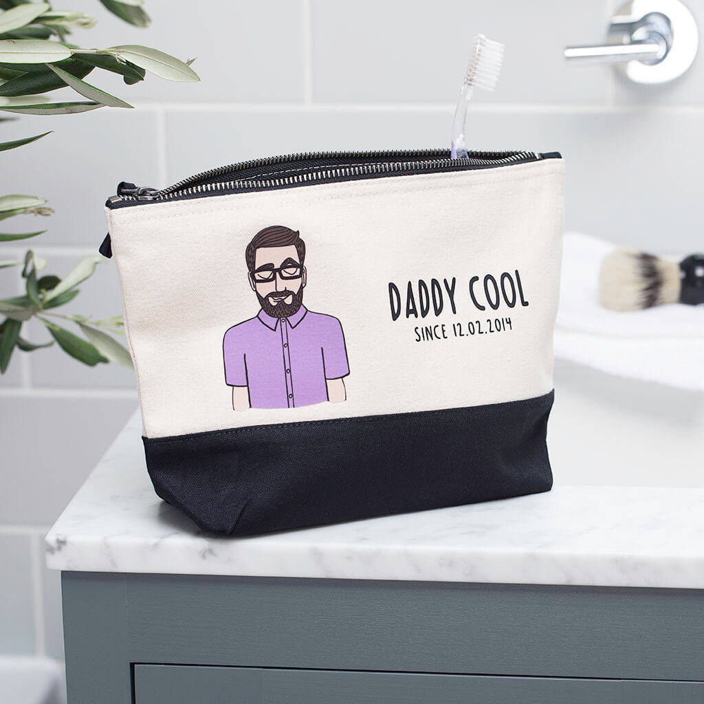 Personalised 'Daddy Cool' Cotton Canvas Washbag, 1 of 6