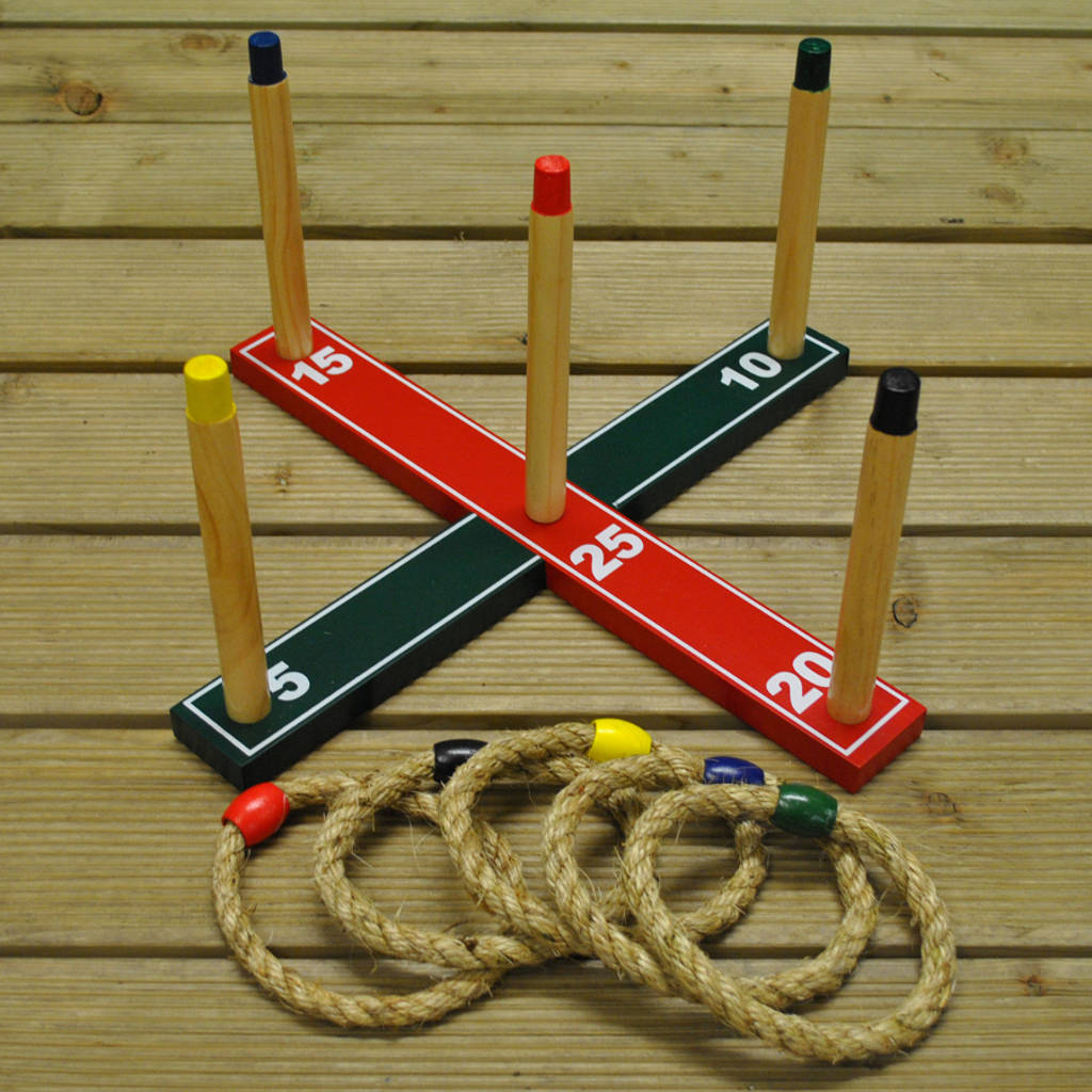 Great Fun Deluxe Quoits Garden Ring Toss Wooden Lawn Game Job Lot/box Of 20 