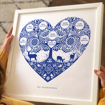 Personalised Woodland Family Tree Print, 5 of 8