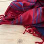 Soft Blanket Striped Cherry Red And Blue Sofa Throw, thumbnail 9 of 9