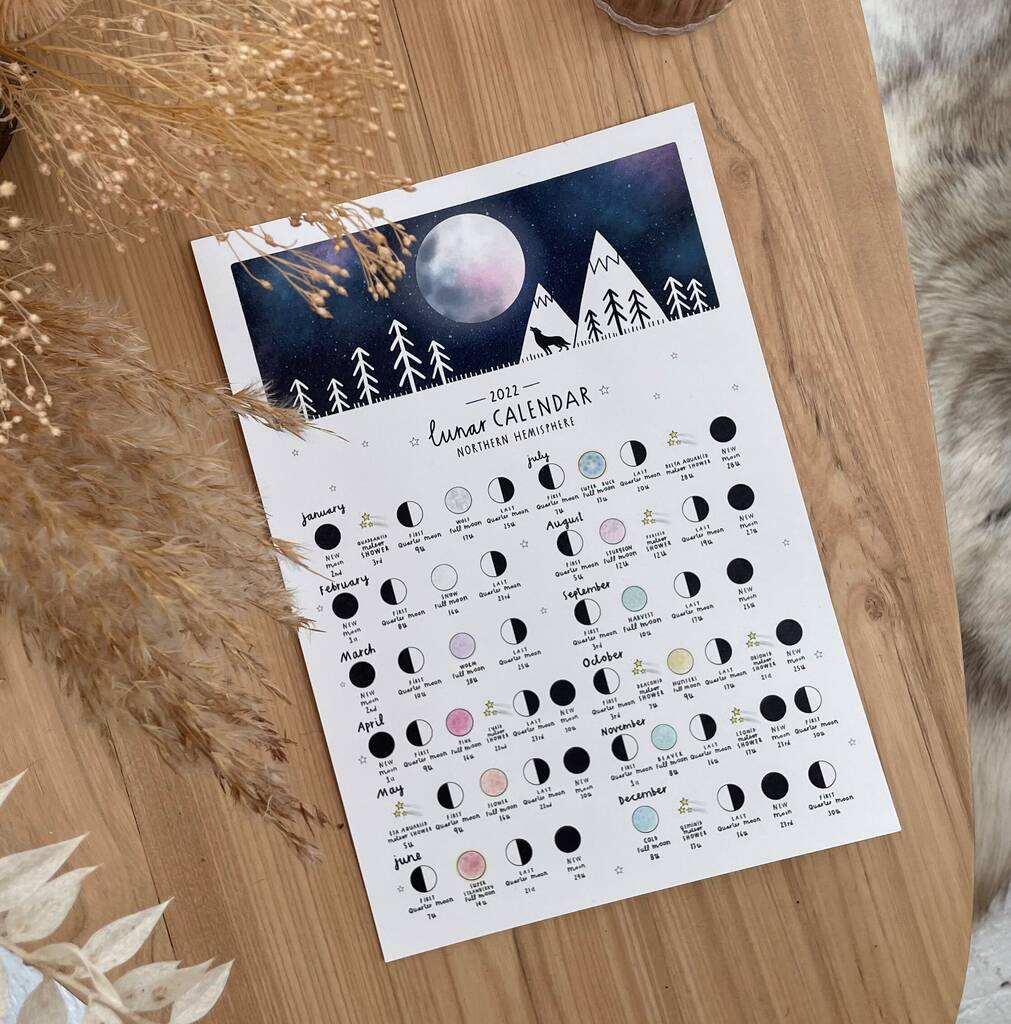 Moon And Stars 2022 Calendar A4 Print By South Hammam 