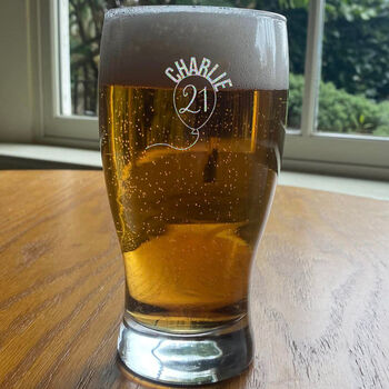Engraved Pint Glass Personalised 21st Birthday Gift, 4 of 11