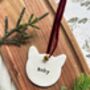 Personalised Clay Cat Christmas Decoration, thumbnail 3 of 4