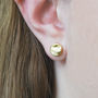 Organic Round Stud Gold Plated Silver Earrings, thumbnail 2 of 8