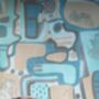 Cubist Jigsaw Wallpaper Stone / Turquoise, thumbnail 5 of 8