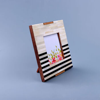 G Decor The Blackline Edit Handcrafted Horn Bone And Brass Photo Frame, 2 of 3