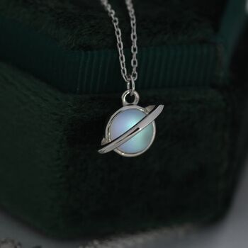 Moonstone Planet Necklace In Sterling Silver, 2 of 10