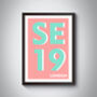 Se19 Crystal Place, London Postcode Typography Print, thumbnail 5 of 10