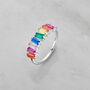 Rainbow Baguette Crystal Ring, thumbnail 5 of 9