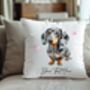 Personalised Dappled Silver Dachshund Hearts Cushion Cover, thumbnail 2 of 2