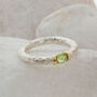 Handmade Silver Textured Ring With A Choice Of Gemstone, thumbnail 4 of 11