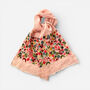 Hand Embroidered 100% Linen Scarf In Blush Pink Floral, thumbnail 1 of 8