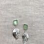 Sterling Silver Leaf And Sea Glass Earrings, thumbnail 2 of 4