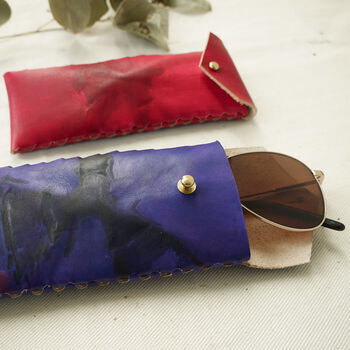 Leather Glasses Case, Tie Dye Leather, 6 of 12