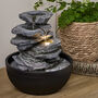 23cm Tabletop Rock Waterfall LED Fountain Water Feature Plug In For Indoor Use, thumbnail 1 of 6