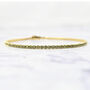 Peridot August Birthstone Dainty Tennis Bracelet, thumbnail 1 of 3