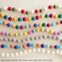 Fair Trade Boho Eco Felt Ball Pompom Garland 200cm, thumbnail 1 of 12