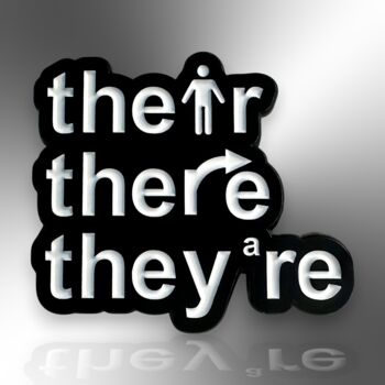 Homophones Grammar Themed Enamel Lapel Pin Badge, Gifts For Teachers And Writers, Teacher Accessory For Lanyard, 3 of 8