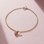 Birthstone And Initial Moon Charm Bracelet, thumbnail 2 of 8