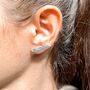 Sterling Silver Feather Ear Climber Earrings, thumbnail 3 of 4