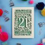 Personalised 21st Birthday Card Papercut Flower Design, thumbnail 10 of 11
