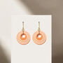 Orange And Cream Stripey Circular Earrings, thumbnail 3 of 6