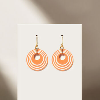 Orange And Cream Stripey Circular Earrings, 3 of 6
