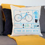 Personalised Airfix Bike Cushion Gift For Dad Birthday, thumbnail 1 of 3