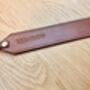 Personalised Date Leather Bookmark, Spanish Brown, thumbnail 9 of 10