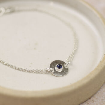 Sterling Silver Double Chain Boho Birthstone Bracelet, 5 of 6