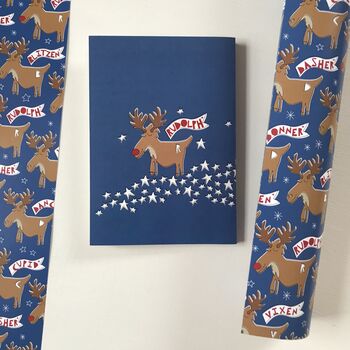 Rudolph And Reindeer Christmas Wrapping Paper, 9 of 10