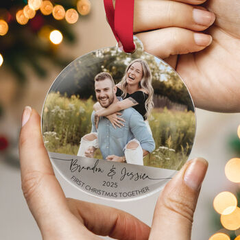 First Christmas Together Photo Ornament 2025 Couple, 4 of 8