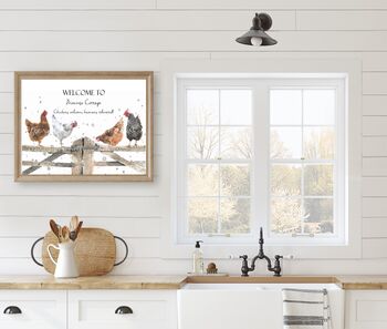 Personalised Chicken Welcome To Our Home Print, 3 of 5