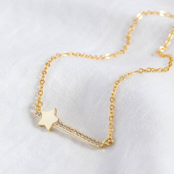 Crystal Bar Necklace With Star Detail, 2 of 4