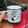 Christmas Santa Claus Enamel Mug, thumbnail 5 of 6