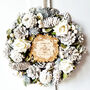 Personalised Modern Christmas Cone Wreath In White, thumbnail 1 of 3