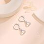 Moonstone Droplet And Cz Huggie Hoop Earrings, thumbnail 2 of 9