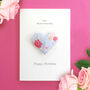 Birth Flower June Rose Origami Heart Card, thumbnail 1 of 12