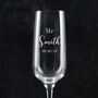 Personalised Engraved Bride And Groom Champagne Flutes Pair, thumbnail 5 of 6