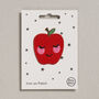 Happy Apple Iron On Embroidered Patch, thumbnail 1 of 4