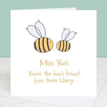 Bee's Knees Teacher Thank You Card, 5 of 10