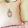 Pink Monogrammed Embroidered Pillow Cover, thumbnail 1 of 4