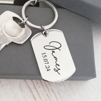 Engraved Wedding Keyring Dogtag, Father Of The Bride, 2 of 3