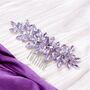 Enya Lilac Crystal Hair Comb, thumbnail 9 of 9