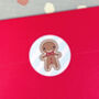 Gingerbread Man Kawaii Christmas Stickers, thumbnail 2 of 4