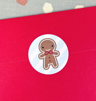Gingerbread Man Kawaii Christmas Stickers, 2 of 4