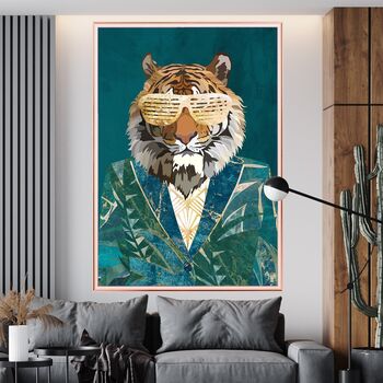 Custom Fashion Tiger Jungle Jacket Art Print, 3 of 8